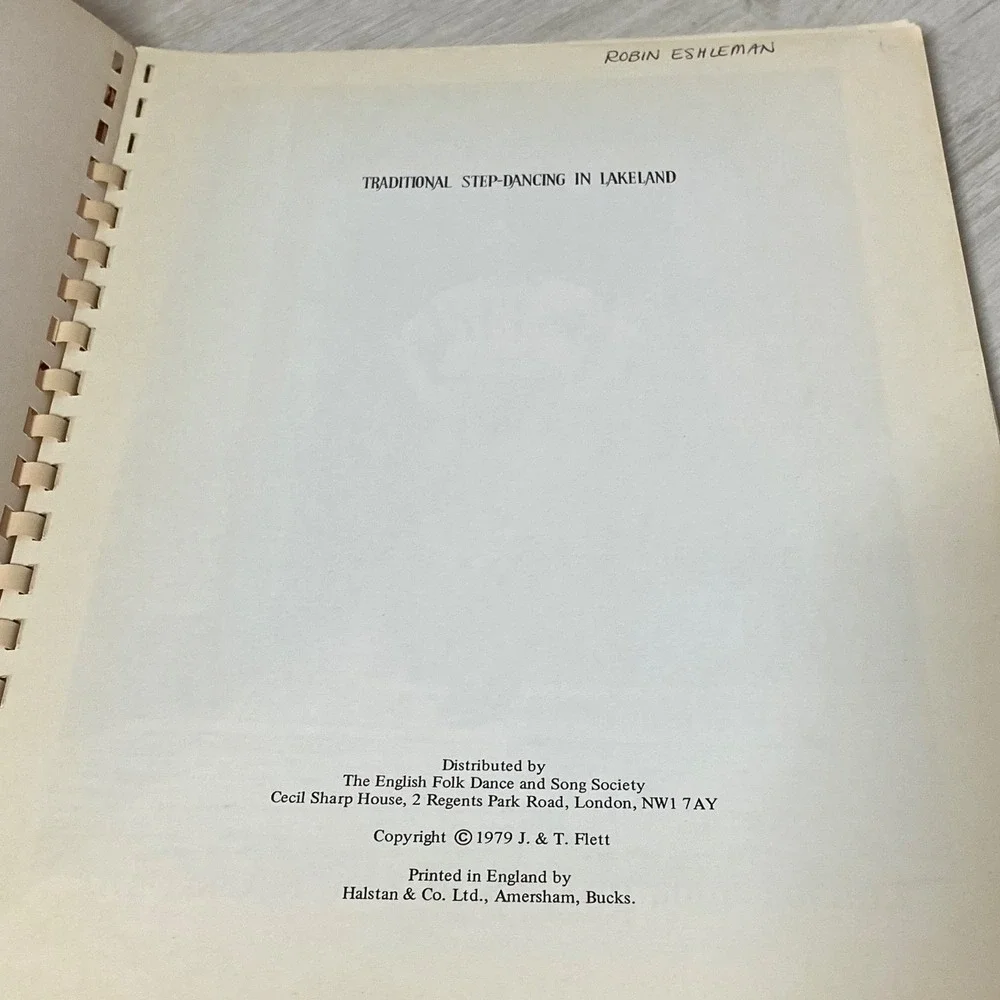 Traditional Step Dancing in Lakeland Folk Dance Book VTG British History Spiral